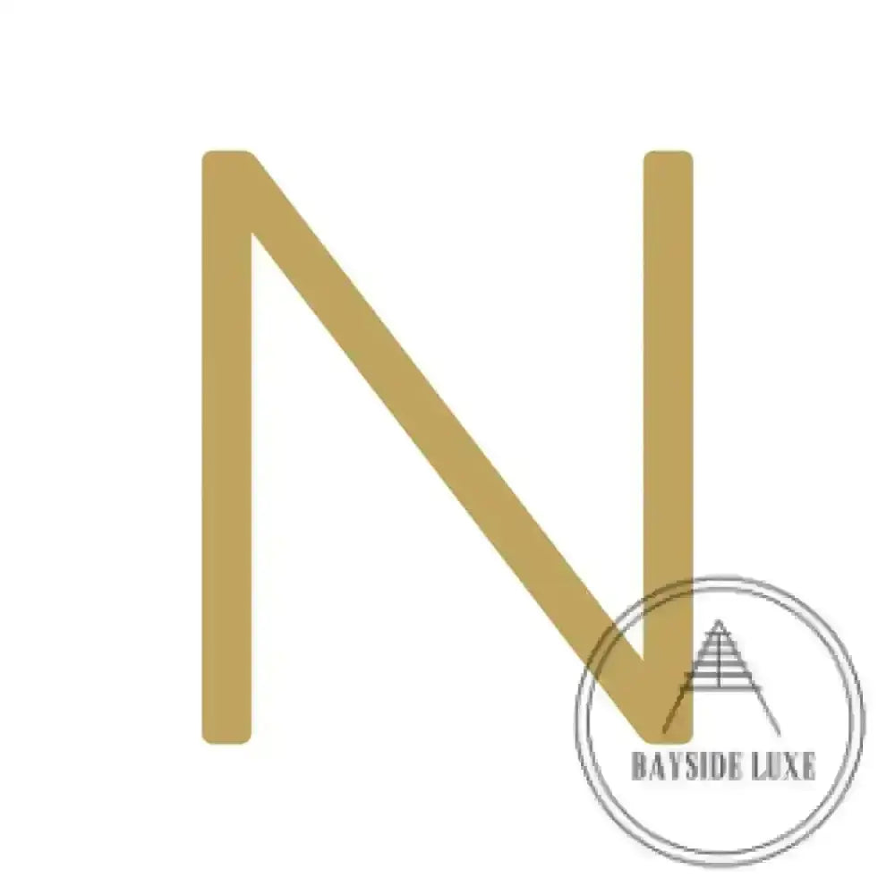 House Numbers and Letters Brushed Satin Brass / 25 cm / N Bayside Luxe Signage - Solid Satin Brass Floating Numbers and Letters - Watson's Bay 25cm