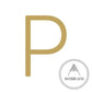 House Numbers and Letters Brushed Satin Brass / 25 cm / P Bayside Luxe Signage - Solid Satin Brass Floating Numbers and Letters - Watson's Bay 25cm