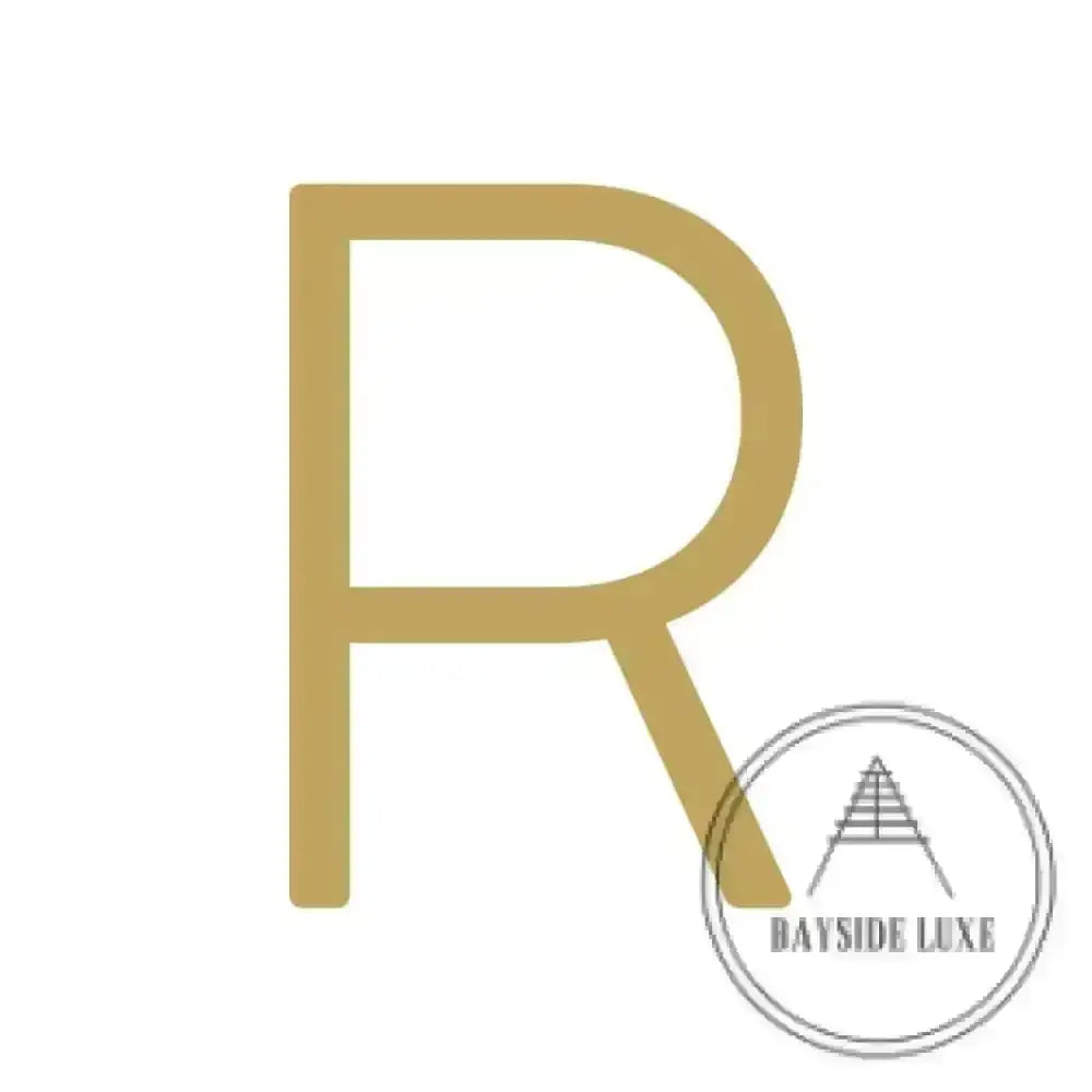 House Numbers and Letters Brushed Satin Brass / 25 cm / R Bayside Luxe Signage - Solid Satin Brass Floating Numbers and Letters - Watson's Bay 25cm