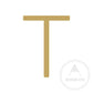 House Numbers and Letters Brushed Satin Brass / 25 cm / T Bayside Luxe Signage - Solid Satin Brass Floating Numbers and Letters - Watson's Bay 25cm