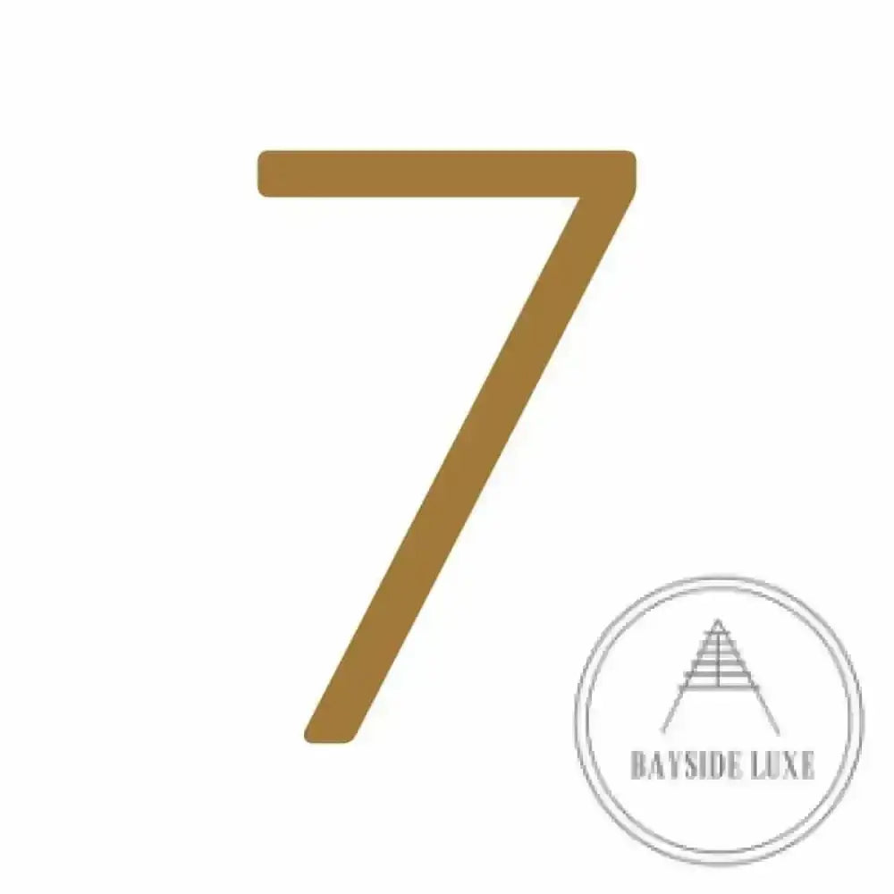 House Numbers and Letters Hammered Antique Brass / 10 cm / 7 Bayside Luxe Signage - Hammered Antique Brass Floating Numbers and Letters - Noosa 10cm