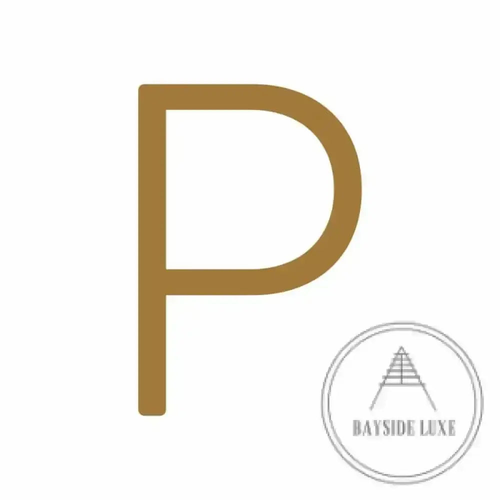 House Numbers and Letters Hammered Antique Brass / 10 cm / P Bayside Luxe Signage - Hammered Antique Brass Floating Numbers and Letters - Noosa 10cm