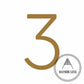 House Numbers and Letters Hammered Antique Brass / 20 cm / 3 Bayside Luxe Signage - Hammered Antique Brass Floating Numbers and Letters - Noosa 20cm