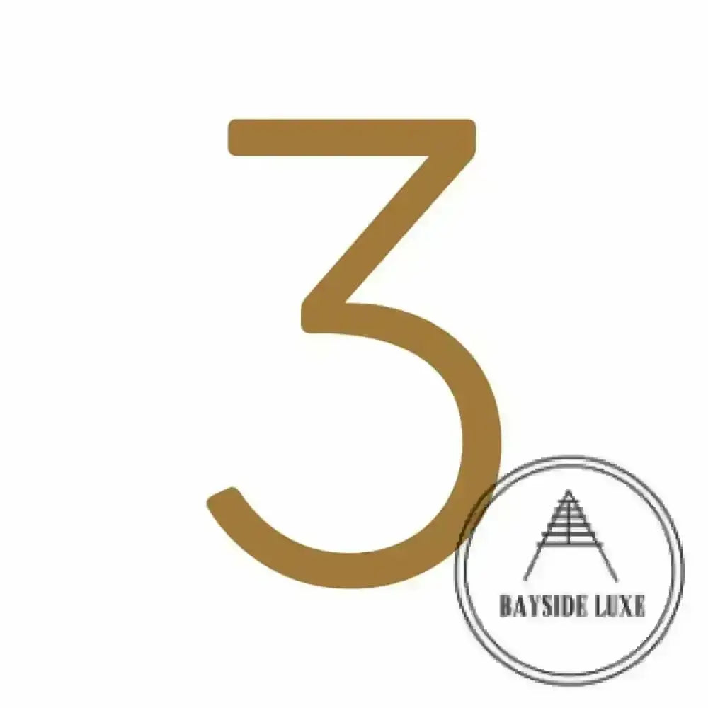 House Numbers and Letters Hammered Antique Brass / 20 cm / 3 Bayside Luxe Signage - Hammered Antique Brass Floating Numbers and Letters - Noosa 20cm