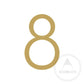 House Numbers and Letters Hammered Satin Brass / 10 cm / 8 Bayside Luxe Signage - Hammered Satin Brass Floating Numbers and Letters - Noosa 10cm