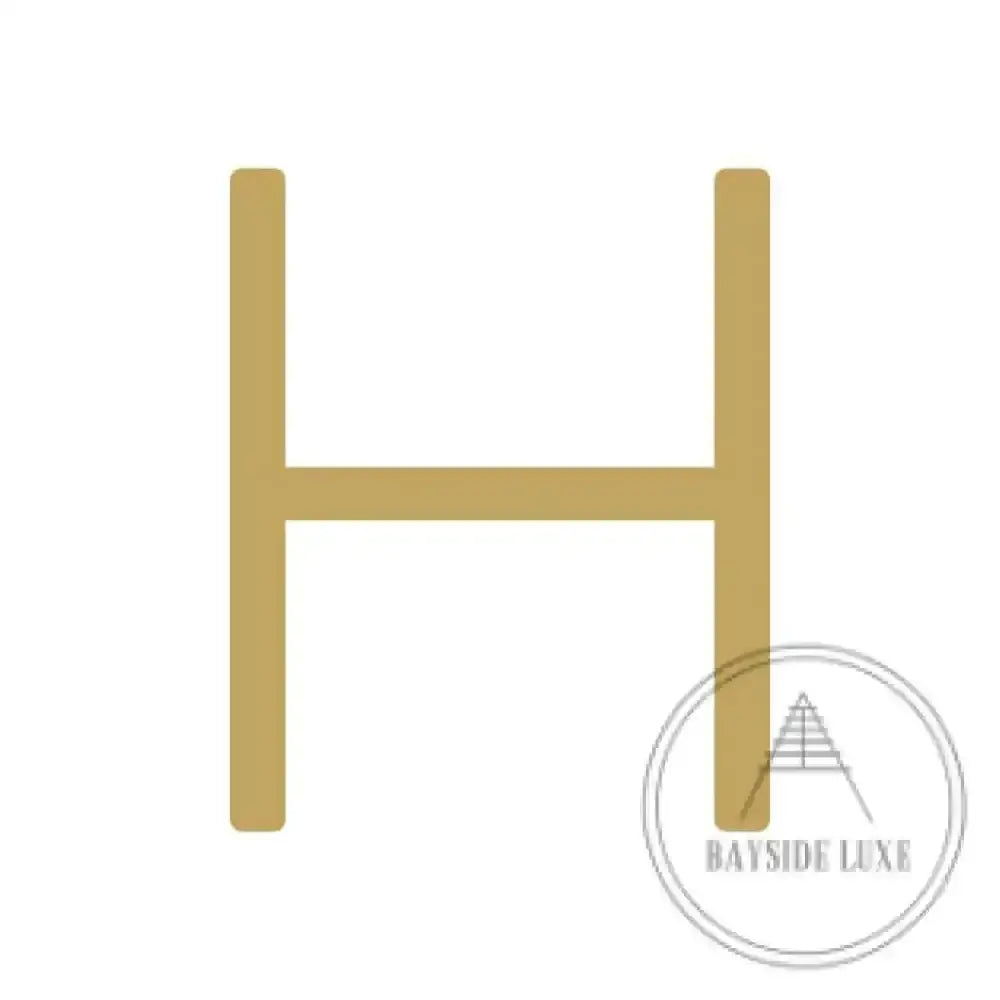 House Numbers and Letters Hammered Satin Brass / 10 cm / H Bayside Luxe Signage - Hammered Satin Brass Floating Numbers and Letters - Noosa 10cm