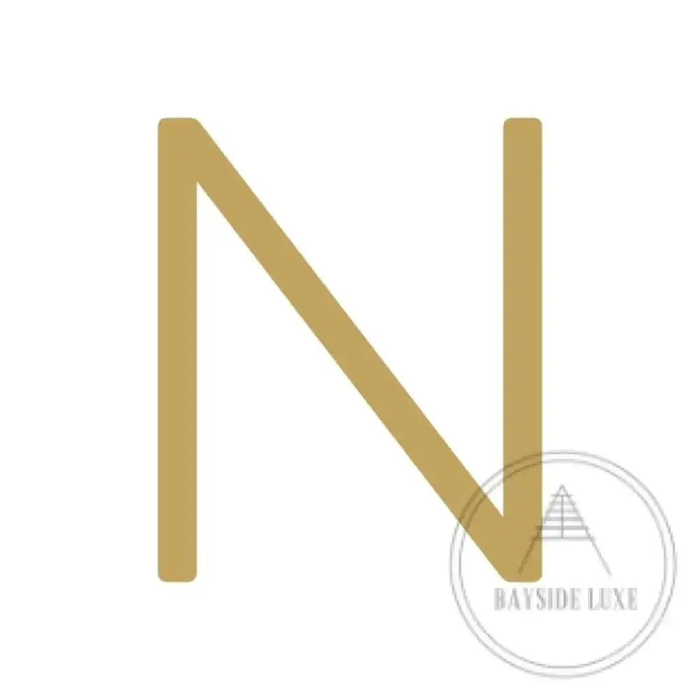 House Numbers and Letters Hammered Satin Brass / 10 cm / N Bayside Luxe Signage - Hammered Satin Brass Floating Numbers and Letters - Noosa 10cm