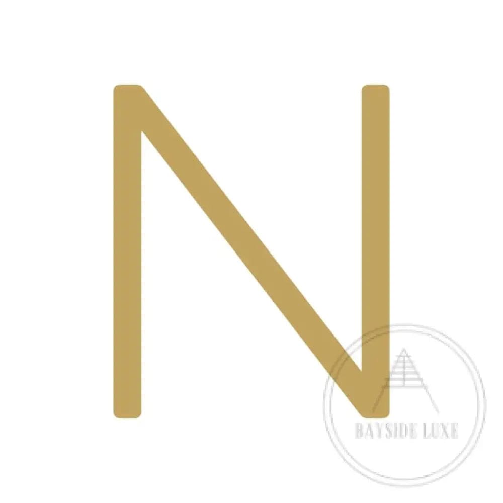 House Numbers and Letters Hammered Satin Brass / 10 cm / N Bayside Luxe Signage - Hammered Satin Brass Floating Numbers and Letters - Noosa 10cm