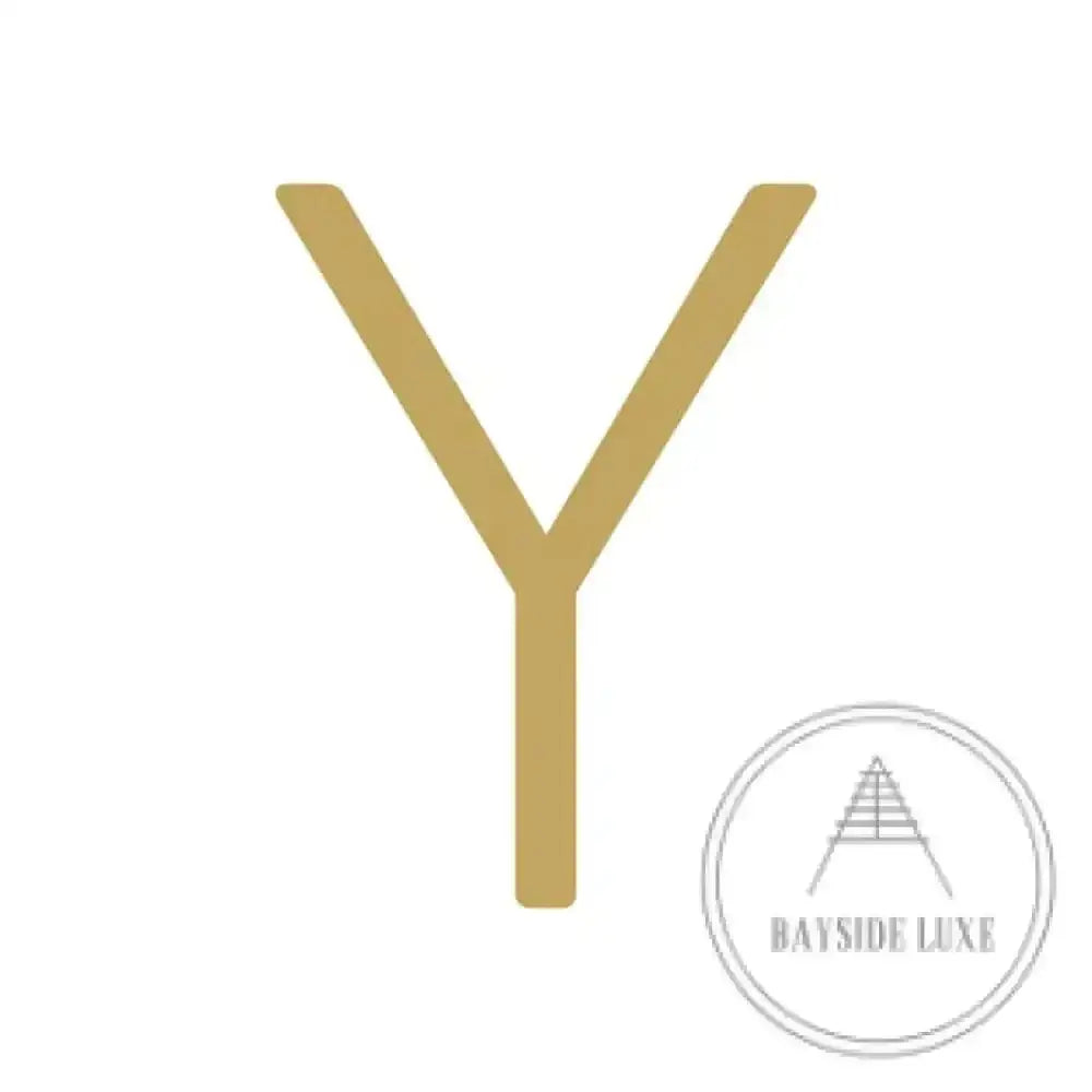 House Numbers and Letters Hammered Satin Brass / 10 cm / Y Bayside Luxe Signage - Hammered Satin Brass Floating Numbers and Letters - Noosa 10cm