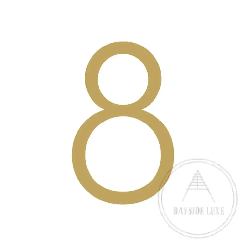House Numbers and Letters Hammered Satin Brass / 20 cm / 8 Bayside Luxe Signage - Hammered Satin Brass Floating Numbers and Letters - Noosa 20cm