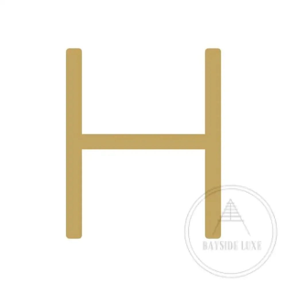 House Numbers and Letters Hammered Satin Brass / 20 cm / H Bayside Luxe Signage - Hammered Satin Brass Floating Numbers and Letters - Noosa 20cm