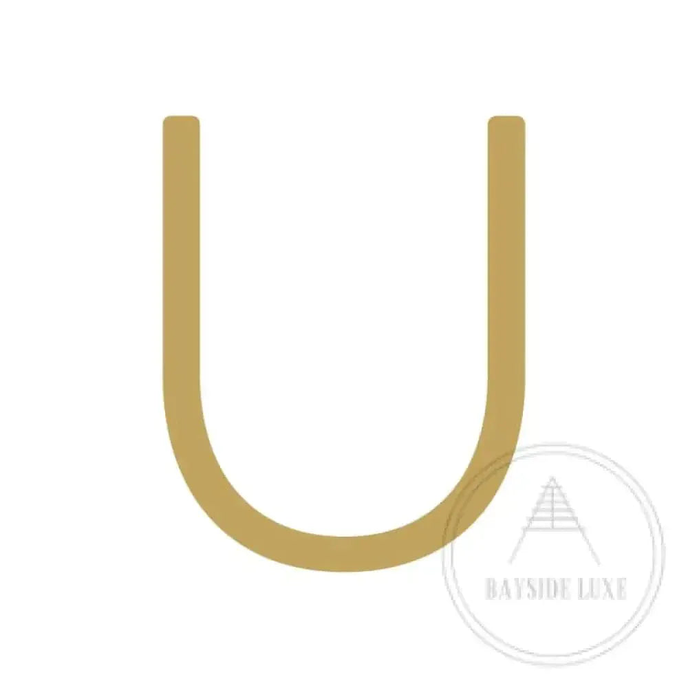 House Numbers and Letters Hammered Satin Brass / 20 cm / U Bayside Luxe Signage - Hammered Satin Brass Floating Numbers and Letters - Noosa 20cm