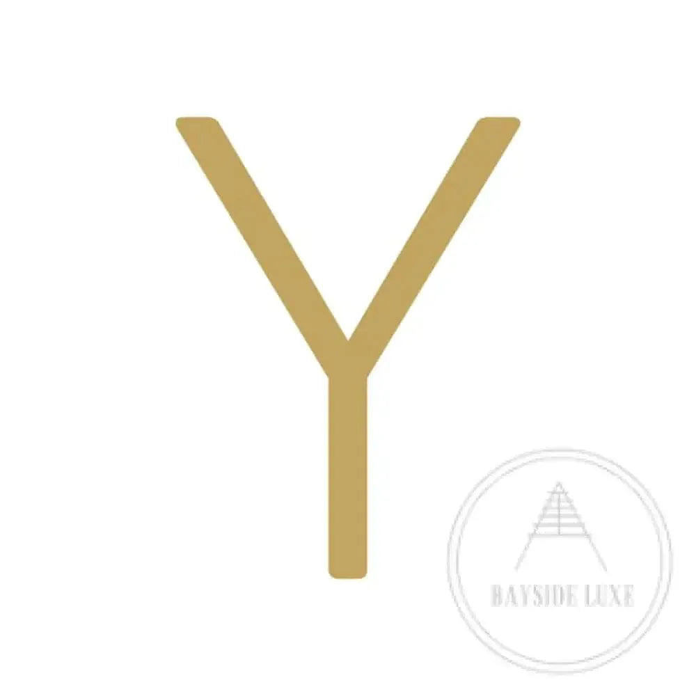 House Numbers and Letters Hammered Satin Brass / 20 cm / Y Bayside Luxe Signage - Hammered Satin Brass Floating Numbers and Letters - Noosa 20cm