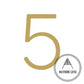 House Numbers and Letters Solid Brass - Hammered Satin Brass / 25 cm / 5 Bayside Luxe Signage - Hammered Satin Brass Floating Numbers and Letters - Noosa 25cm