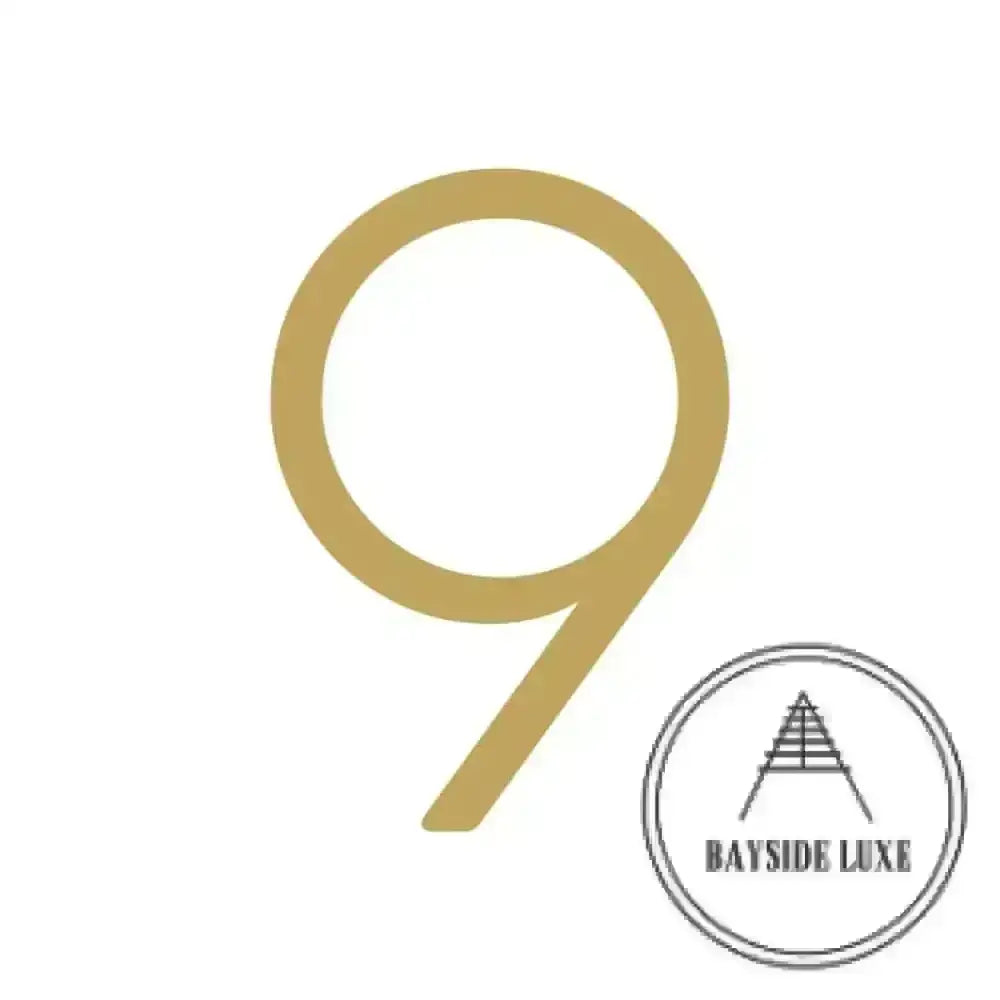 House Numbers and Letters Solid Brass - Hammered Satin Brass / 25 cm / 9 Bayside Luxe Signage - Hammered Satin Brass Floating Numbers and Letters - Noosa 25cm