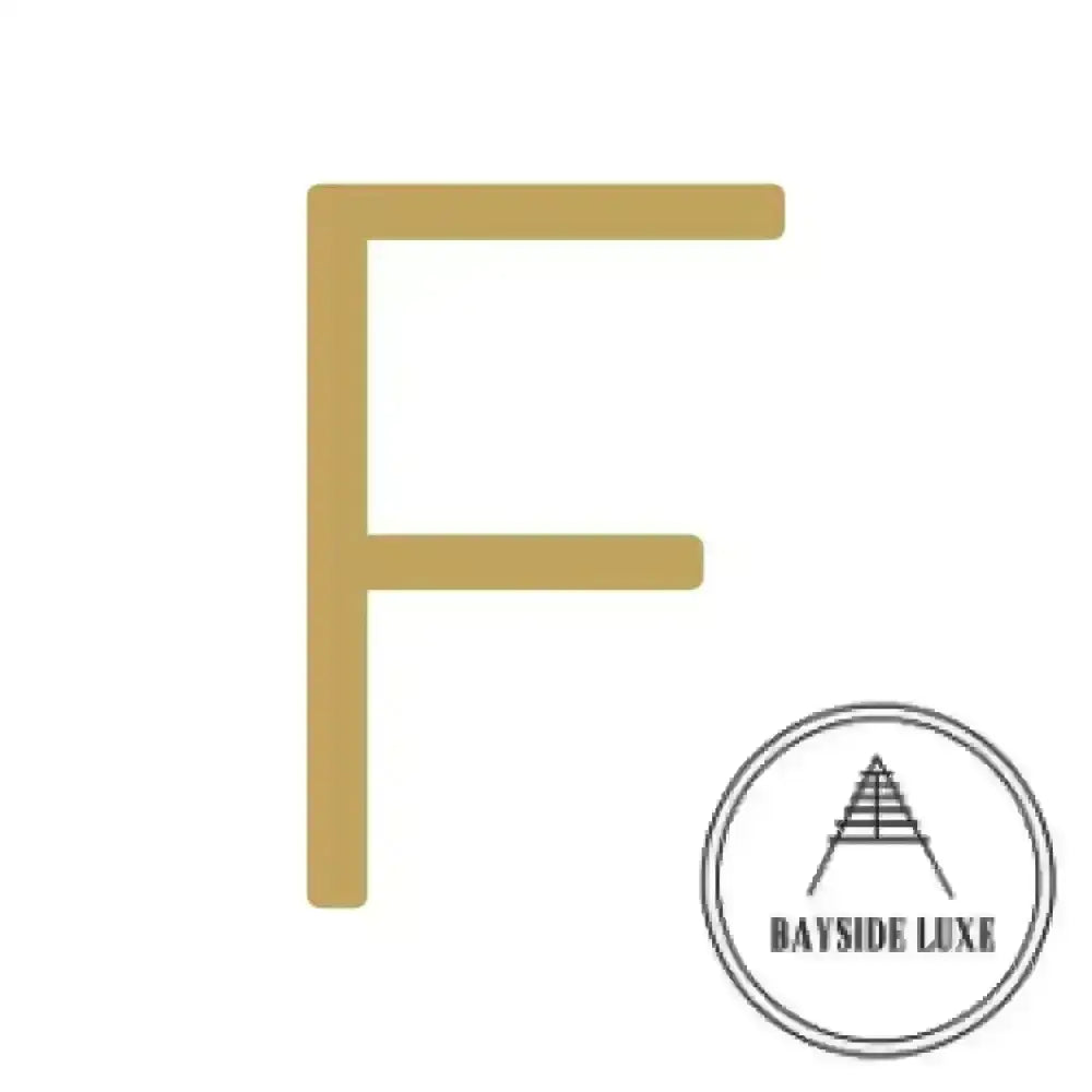 House Numbers and Letters Solid Brass - Hammered Satin Brass / 25 cm / F Bayside Luxe Signage - Hammered Satin Brass Floating Numbers and Letters - Noosa 25cm