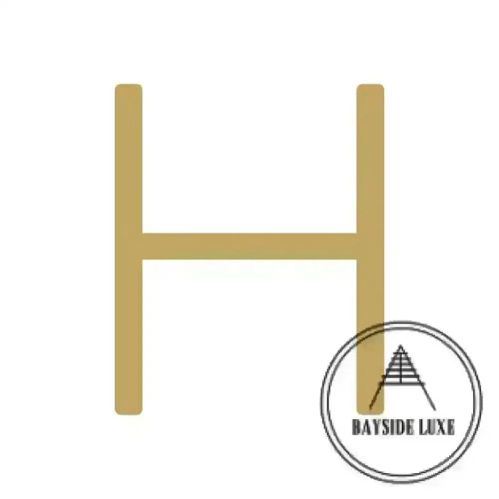 House Numbers and Letters Solid Brass - Hammered Satin Brass / 25 cm / H Bayside Luxe Signage - Hammered Satin Brass Floating Numbers and Letters - Noosa 25cm