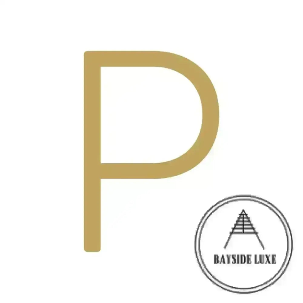 House Numbers and Letters Solid Brass - Hammered Satin Brass / 25 cm / P Bayside Luxe Signage - Hammered Satin Brass Floating Numbers and Letters - Noosa 25cm