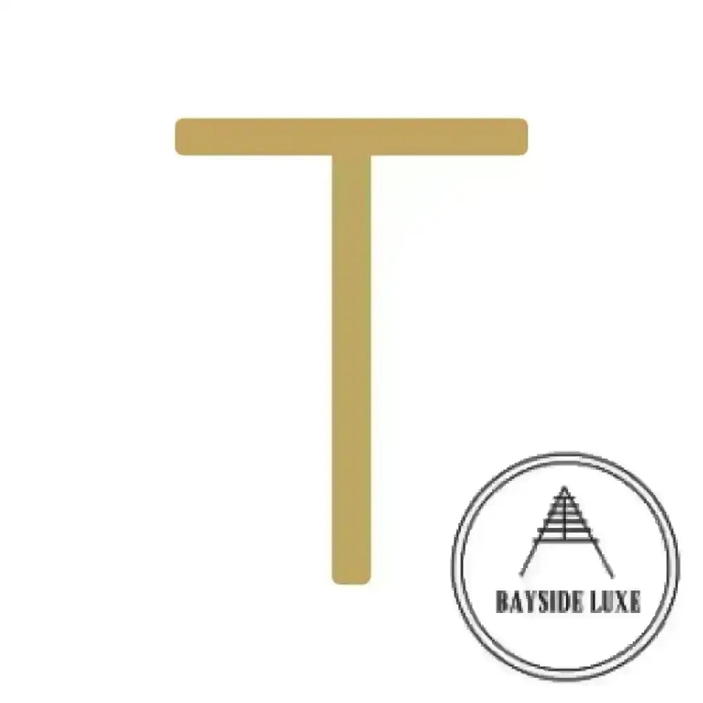 House Numbers and Letters Solid Brass - Hammered Satin Brass / 25 cm / T Bayside Luxe Signage - Hammered Satin Brass Floating Numbers and Letters - Noosa 25cm