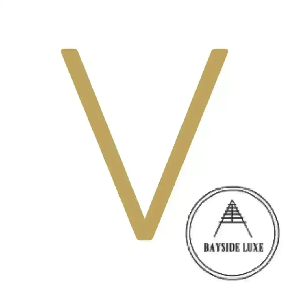 House Numbers and Letters Solid Brass - Hammered Satin Brass / 25 cm / V Bayside Luxe Signage - Hammered Satin Brass Floating Numbers and Letters - Noosa 25cm