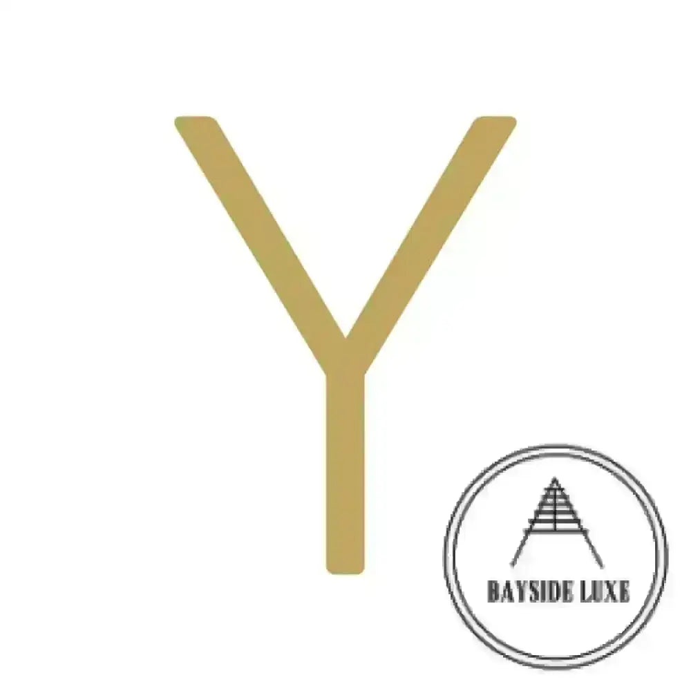 House Numbers and Letters Solid Brass - Hammered Satin Brass / 25 cm / Y Bayside Luxe Signage - Hammered Satin Brass Floating Numbers and Letters - Noosa 25cm