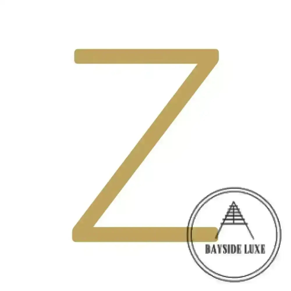 House Numbers and Letters Solid Brass - Hammered Satin Brass / 25 cm / Z Bayside Luxe Signage - Hammered Satin Brass Floating Numbers and Letters - Noosa 25cm