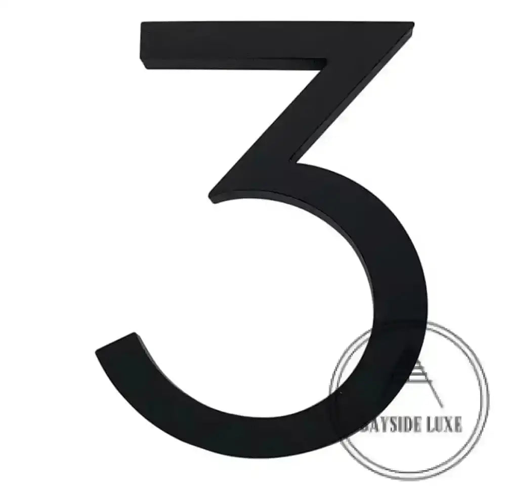 House Numbers Modern Bayside Luxe Floating House Numbers - Black 150mm