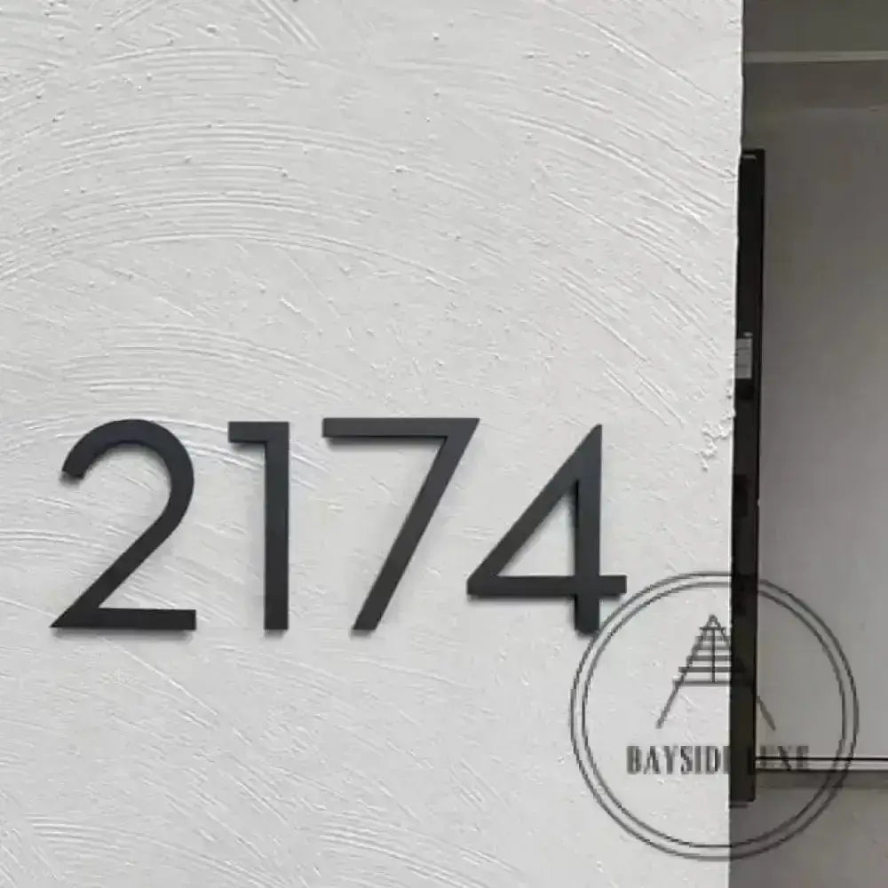 House Numbers Modern Bayside Luxe Floating House Numbers - Black 150mm