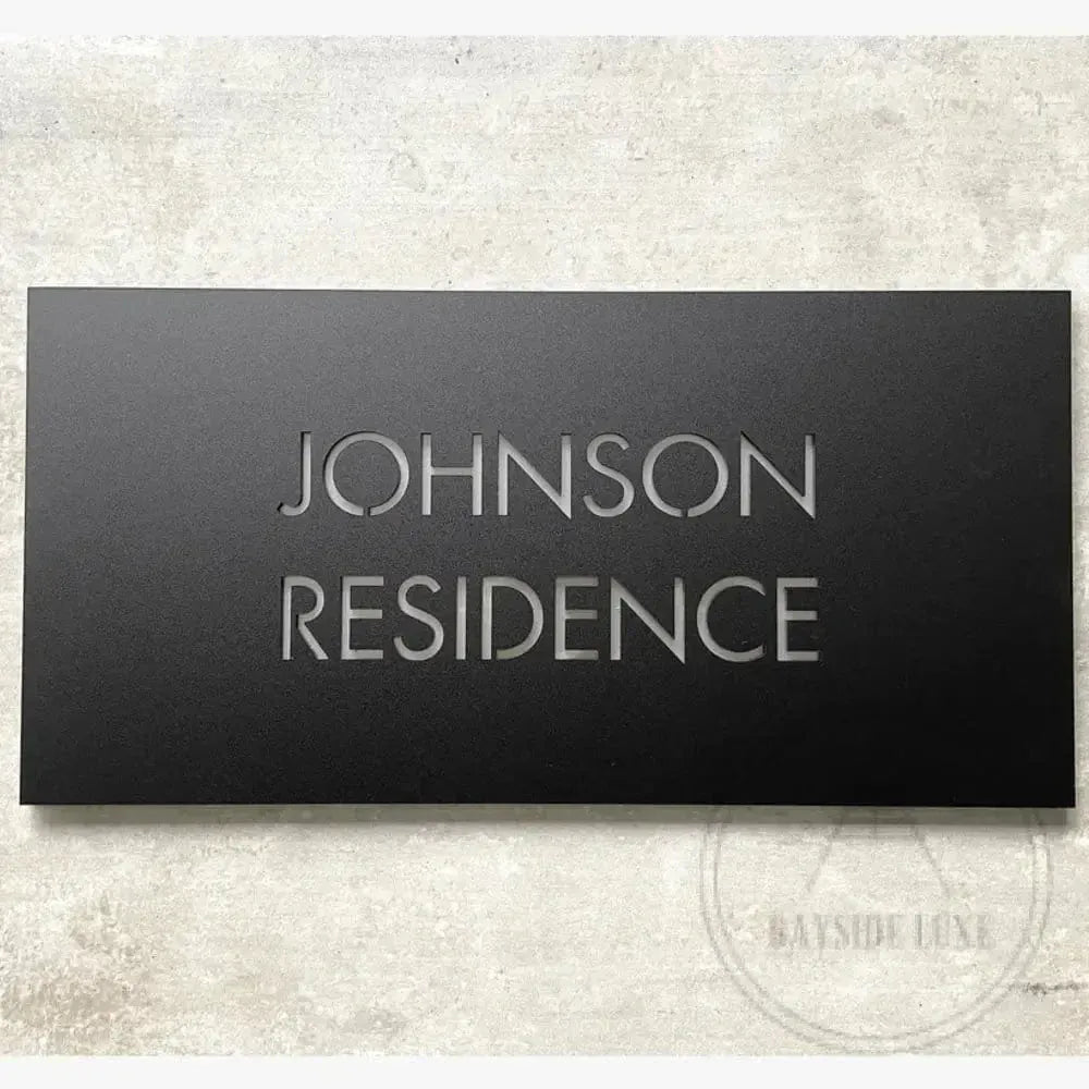 House Sign Black Sign/White Letters Bayside Luxe - Personalised Airbnb or Home Sign