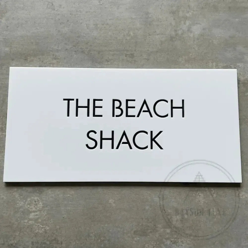 House Sign White Sign/Black Letters Bayside Luxe - Personalised Airbnb or Home Sign