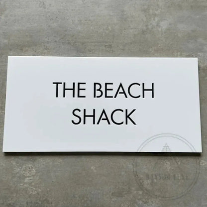 House Sign White Sign/Black Letters Bayside Luxe - Personalised Airbnb or Home Sign