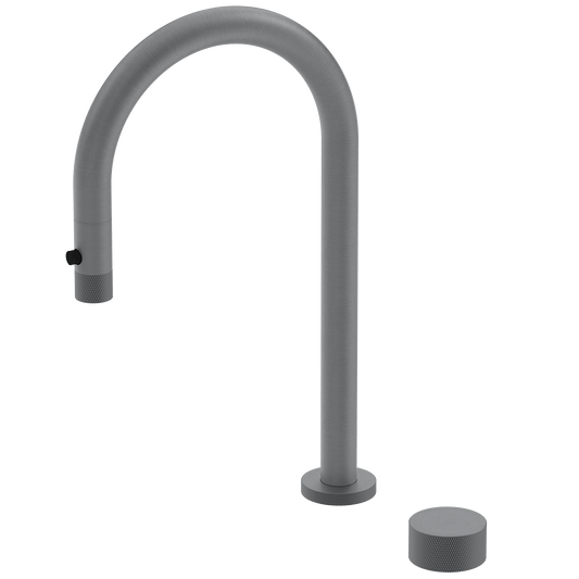 Kitchen Portsea Gooseneck Kitchen Mixer with Pullout Spray Gunmetal