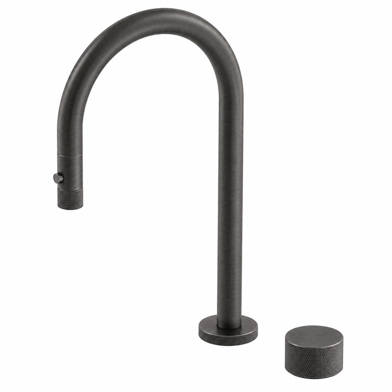 Kitchen Portsea Gooseneck Kitchen Mixer with Pullout Spray - Gunmetal