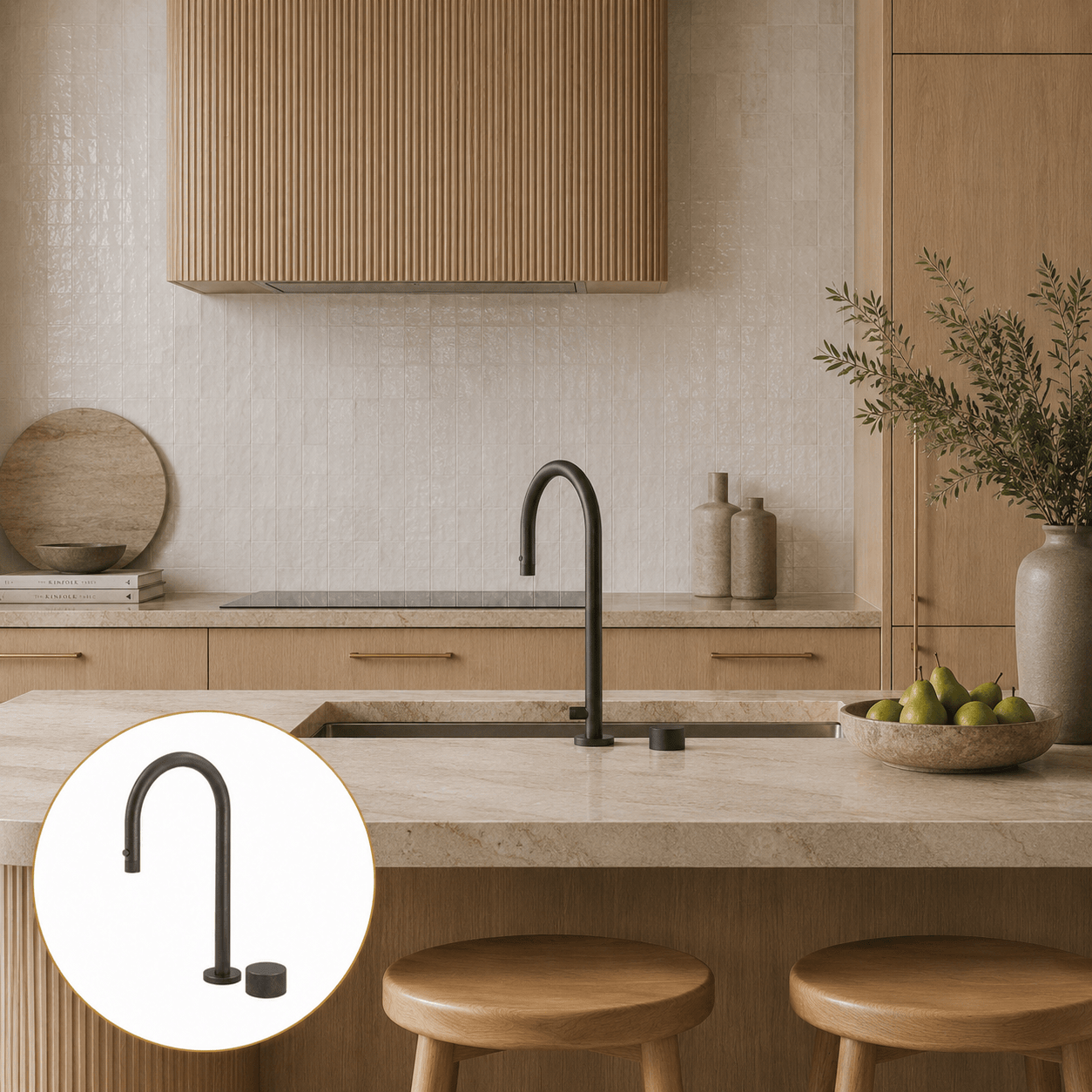 Kitchen Portsea Gooseneck Kitchen Mixer with Pullout Spray - Gunmetal