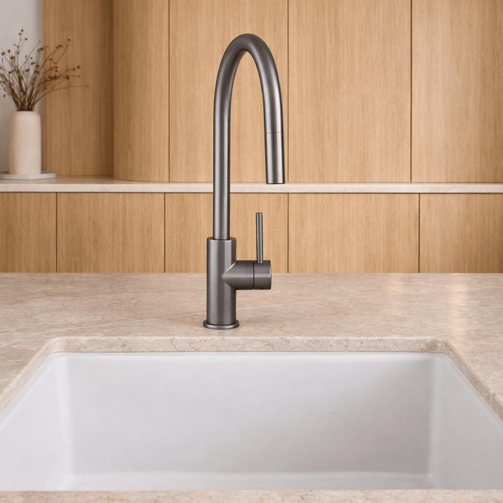 Kitchen Vaucluse Gooseneck Kitchen Mixer Tap - Gunmetal