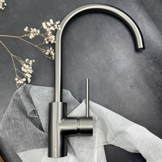 Kitchen Vaucluse Gooseneck Kitchen Mixer Tap - Gunmetal