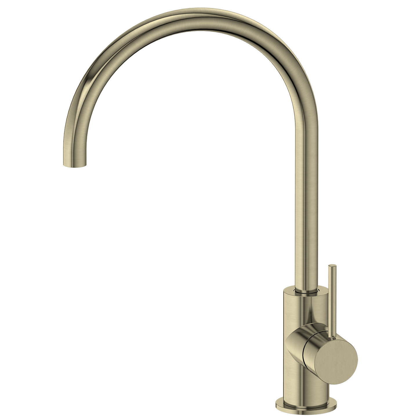 Kitchen Vaucluse Gooseneck Kitchen Mixer Tap Satin Brass