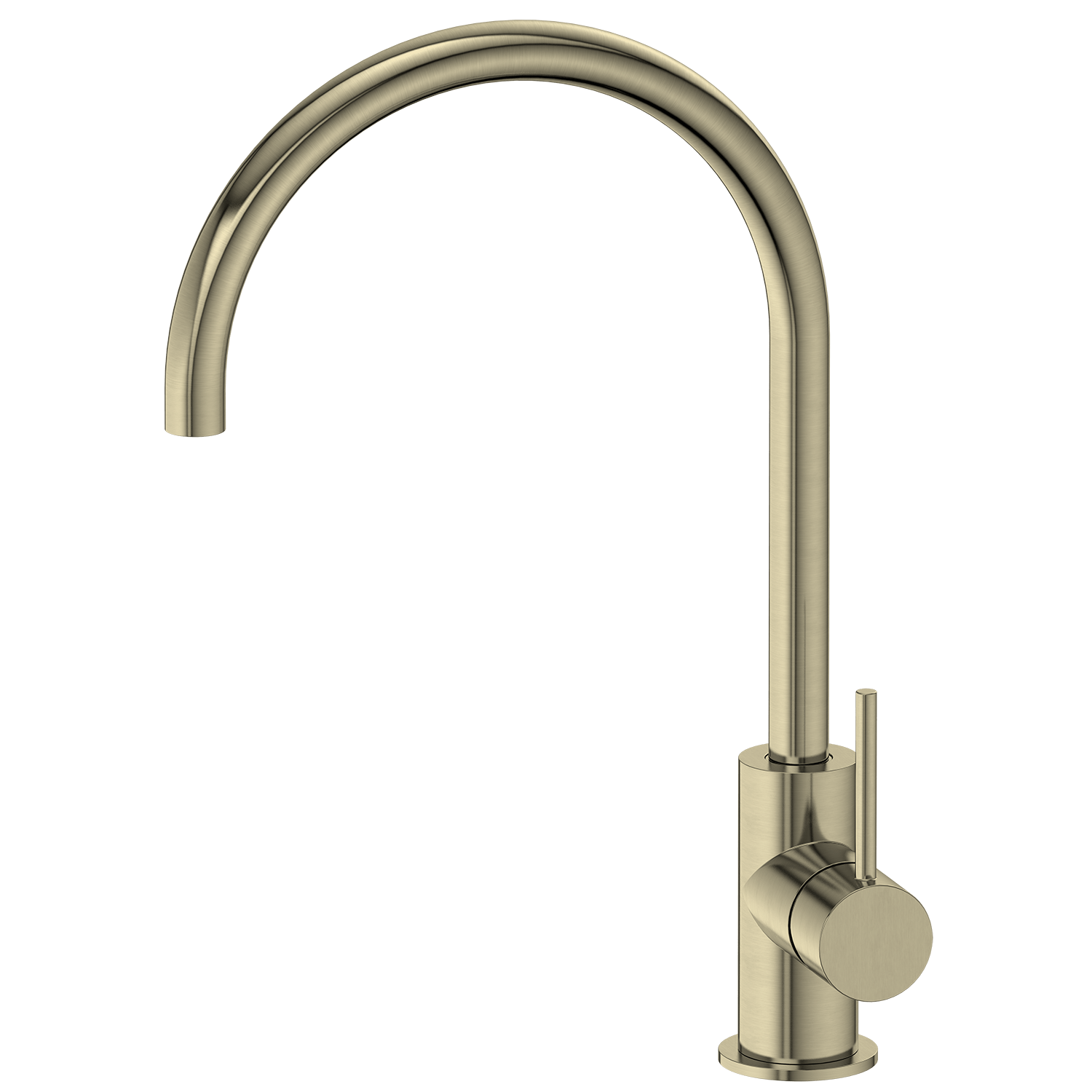 Kitchen Vaucluse Gooseneck Kitchen Mixer Tap Satin Brass