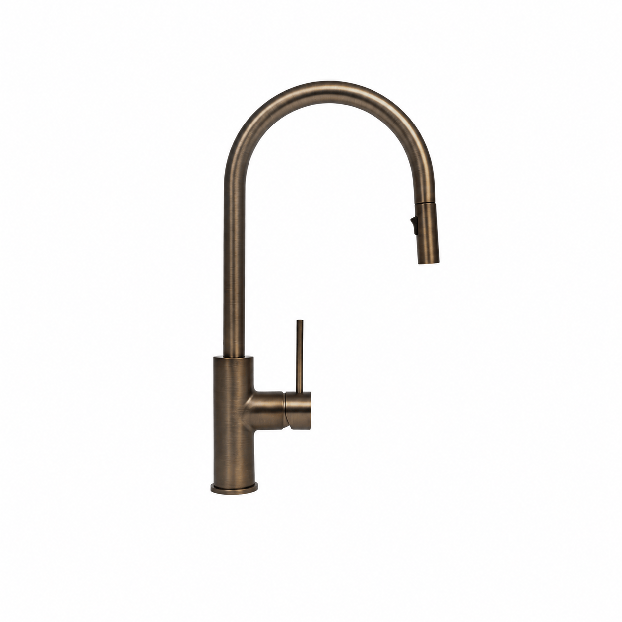 Kitchen Vaucluse Gooseneck Kitchen Mixer with Pullout Spray - Antique Brass