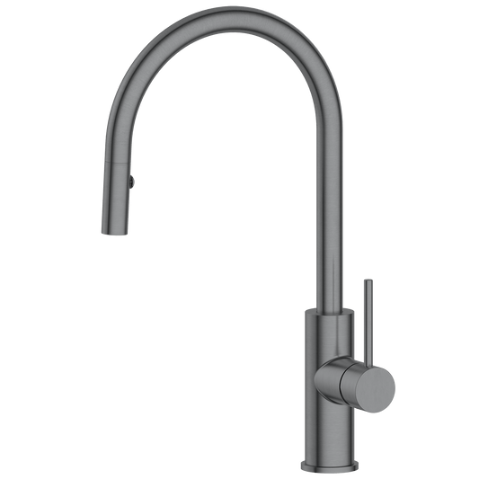 Kitchen Vaucluse Gooseneck Kitchen Mixer with Pullout Spray Gunmetal