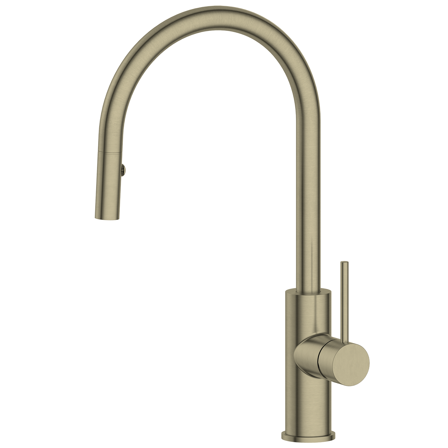 Kitchen Vaucluse Gooseneck Kitchen Mixer with Pullout Spray Satin Brass