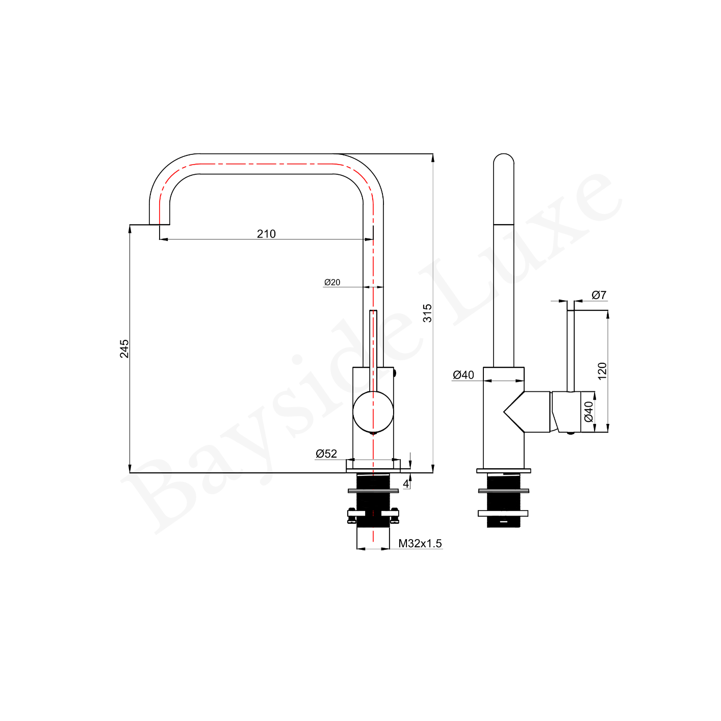 Kitchen Vaucluse Studio Kitchen Mixer Tap Antique Brass