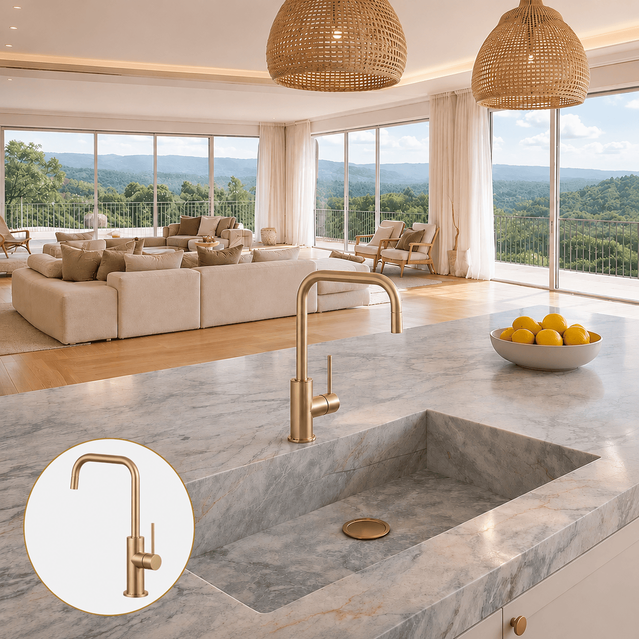 Kitchen Vaucluse Studio Kitchen Mixer Tap - Satin Brass