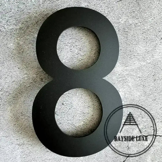 Matt Black 200mm Acrylic Floating House Number - Sample