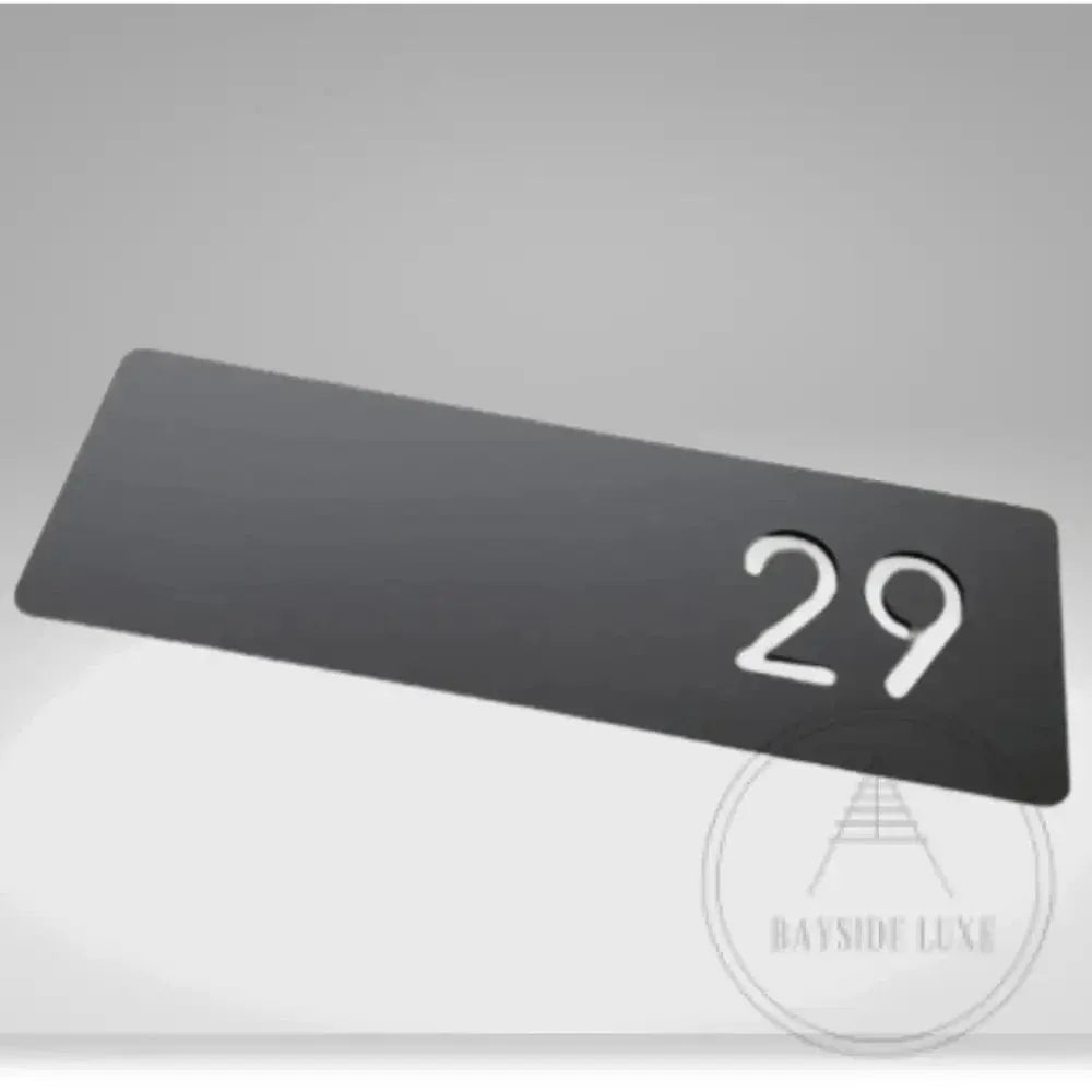 Matt Black Bayside Luxe - Personalised Slimline Rectangle Sign