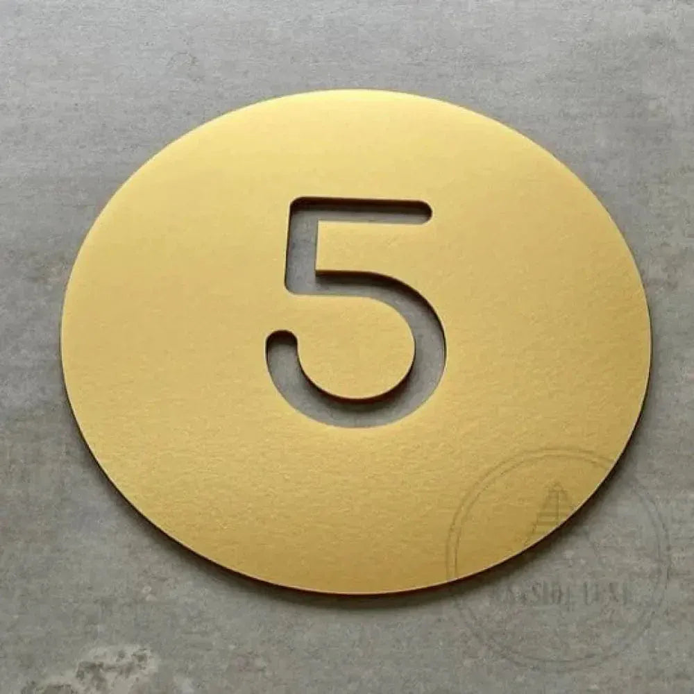 Metallic Gold Bayside Luxe - Personalised House Number Circle Sign 30cm