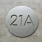 Metallic Silver Bayside Luxe - Personalised House Number Circle Sign 30cm