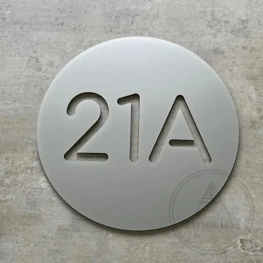 Metallic Silver Bayside Luxe - Personalised House Number Circle Sign 30cm