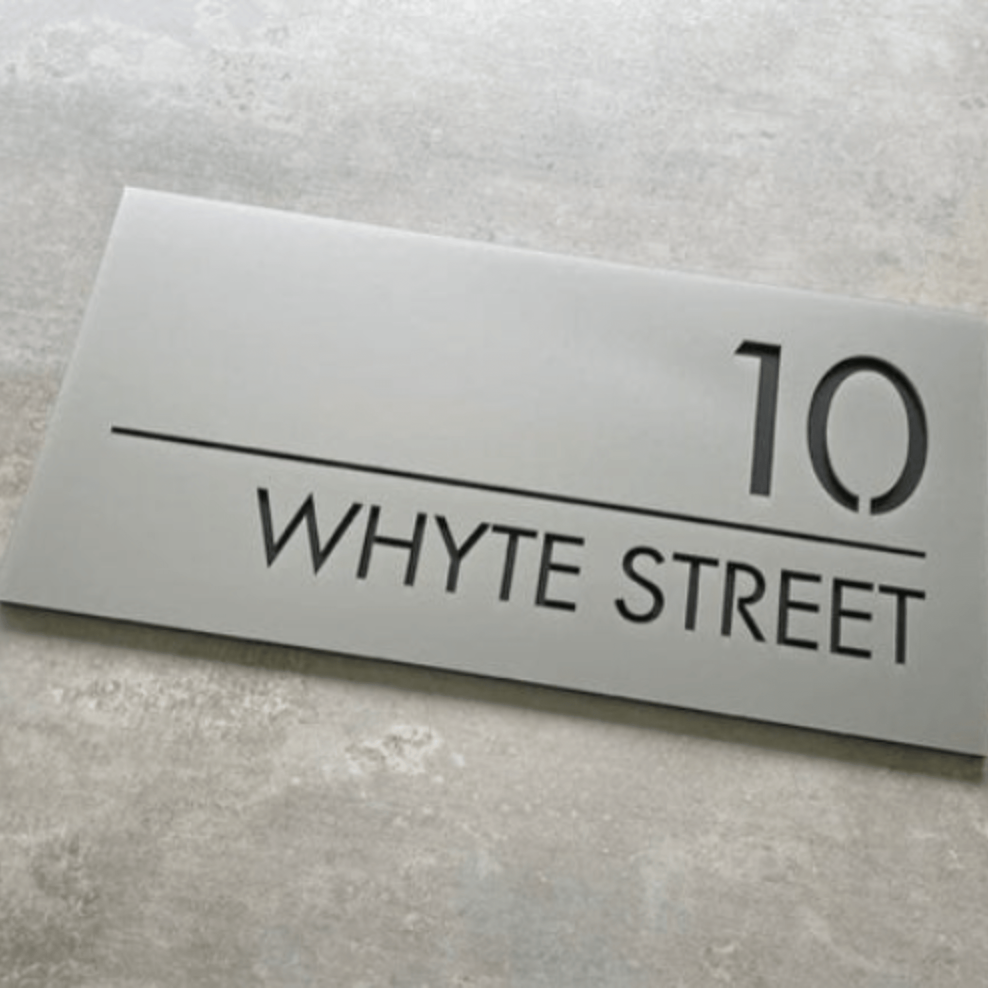 Silver/Black Letters Bayside Luxe - Personalised Square Edged Sign