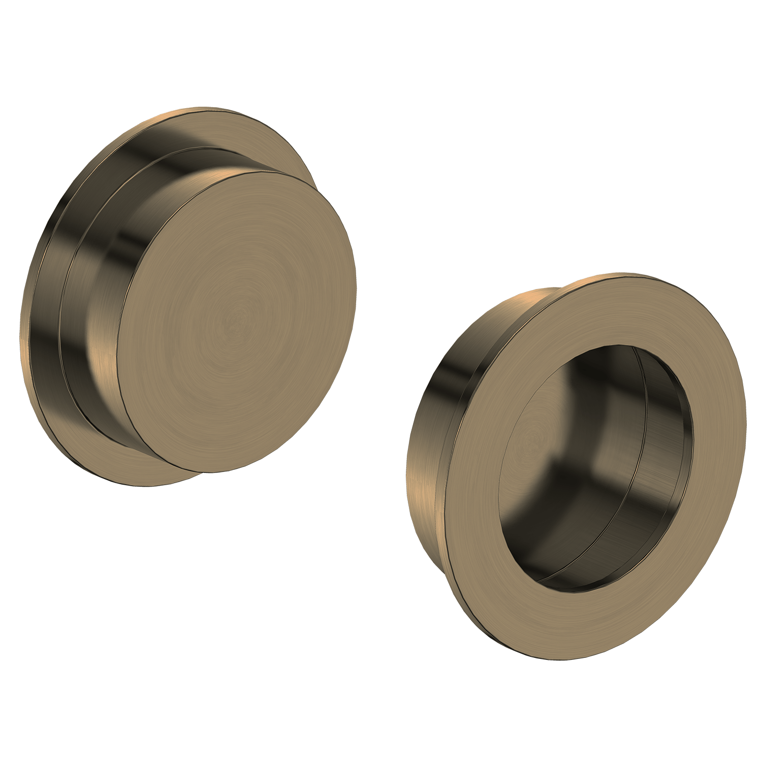 Sydney Cavity Slider Flush Round Pull Antique Brass